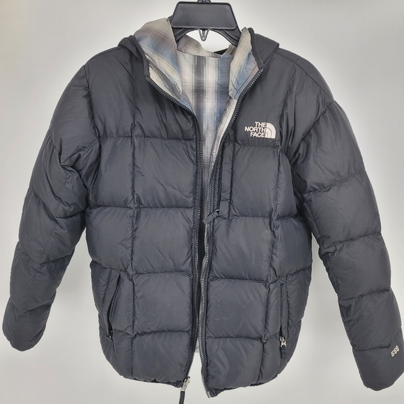 The North Face 550 Black Puffer Jacket Goose Down Fill Full Zip Boys XL (18/20) - Picture 1 of 15